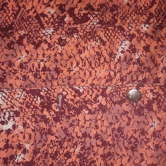 Venus plus size 1x stretch cotton Jean jacket pink peach snake print - Picture 6 of 7